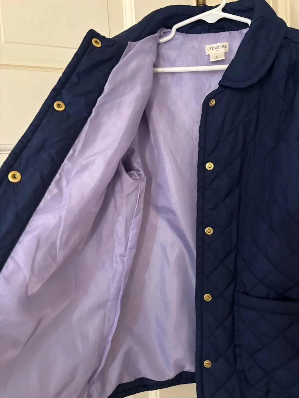 J Crew Factory Girls' Navy Quilted Jacket size M
